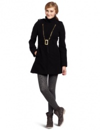 XOXO Juniors Belted Military Trendy Coat, Black, Large XOXO Juniors Belted Military Trendy Coat, Black, Large
