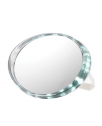 Look great on the go. Compact but powerful, the LED Ultimate Travel mirror features built-in LED lighting and 10x magnification so you can touch up your makeup en route or away from home. Look great on the go. Compact but powerful, the LED Ultimate Travel mirror features built-in LED lighting and 10x magnification so you can touch up your makeup en route or away from home.