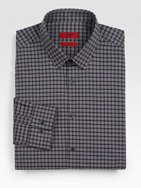 A hint of stretch and a slim cut make this go-to essential a modern classic.Spread collarButton frontBarrel cuffsAbout 30 from shoulder to hemCotton/elastaneDry cleanImportedThis style runs true to size. We recommend ordering your usual size for a standard fit. A hint of stretch and a slim cut make this go-to essential a modern classic.Spread collarButton frontBarrel cuffsAbout 30 from shoulder to hemCotton/elastaneDry cleanImportedThis style runs true to size. We recommend ordering your usual size for a standard fit.