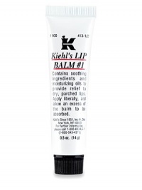 Take it everywhere. Lip Balm #1, a soothing, moisturizing treatment for chapped or dry lips, relieves the discomfort of dryness and leaves lips soft and supple. 0.5 oz. Take it everywhere. Lip Balm #1, a soothing, moisturizing treatment for chapped or dry lips, relieves the discomfort of dryness and leaves lips soft and supple. 0.5 oz.