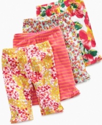She'll have a leg up on comfort and style in a pair of these bright print leggings from First Impressions. She'll have a leg up on comfort and style in a pair of these bright print leggings from First Impressions.