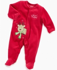Celebrate his first Christmas with this festive footie by Little Me. Celebrate his first Christmas with this festive footie by Little Me.