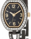 Armitron Women's 75/4039BKTI Swarovski Crystal Accented Black Ion-Plated Criss Cross Bangle Watch