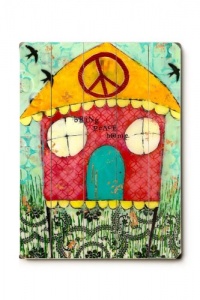 Bring Peace Home 14x20 Limited-Edition Artistic Planked Wood Sign by Cindy Wunsch Bring Peace Home 14x20 Limited-Edition Artistic Planked Wood Sign by Cindy Wunsch
