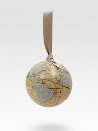 Equal parts elegant and playful, this vintage-look globe is painstakingly accented with fine, shimmering glass glitter.Satin ribbon loopGlass glitter4.5 X 4.5 X 4.5Handmade in USA Equal parts elegant and playful, this vintage-look globe is painstakingly accented with fine, shimmering glass glitter.Satin ribbon loopGlass glitter4.5 X 4.5 X 4.5Handmade in USA