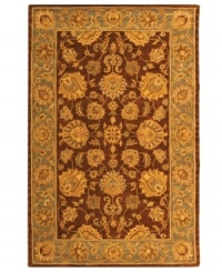 Bold colors, classic patterns. Featuring a traditional vine-and-blossom motif inspired by ancient Persian designs, this area rug from Safavieh adds a touch of drama and heirloom elegance any living space. Tufted in India from pure wool, it's sure to set just the right tone. (Clearance) Bold colors, classic patterns. Featuring a traditional vine-and-blossom motif inspired by ancient Persian designs, this area rug from Safavieh adds a touch of drama and heirloom elegance any living space. Tufted in India from pure wool, it's sure to set just the right tone. (Clearance)