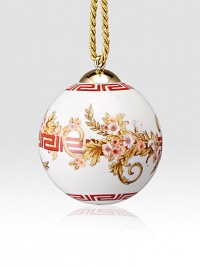 An astonishing optical design of fine porcelain, hanging by a glittery rope-inspired string. Porcelain2 diameterMade in Germany An astonishing optical design of fine porcelain, hanging by a glittery rope-inspired string. Porcelain2 diameterMade in Germany