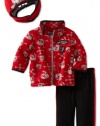 Nannette Baby-Boys Infant 2 Piece Skulls Jacket Set, Red, 24 Months