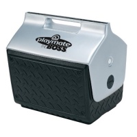 Igloo 14.8 Quart Playmate Cooler with Industrial Diamond Plate Exterior Design Igloo 14.8 Quart Playmate Cooler with Industrial Diamond Plate Exterior Design