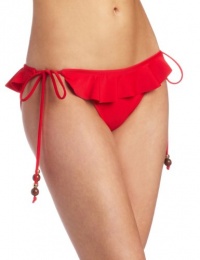 Shoshanna Women's Ruffle String Bottom Swimwear, Red Solid, X-Large Shoshanna Women's Ruffle String Bottom Swimwear, Red Solid, X-Large