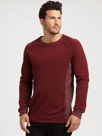 Shirred detail on the body and sleeves gives this classic sweatshirt a handsome finish, while a french terry lining offers exceptional warmth and comfort.Button frontShawl collarWaist slash pocketsRibbed knit cuffs and hem55% hemp/45% organic cottonMachine washMade in USA Shirred detail on the body and sleeves gives this classic sweatshirt a handsome finish, while a french terry lining offers exceptional warmth and comfort.Button frontShawl collarWaist slash pocketsRibbed knit cuffs and hem55% hemp/45% organic cottonMachine washMade in USA