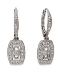 Glamorous and glowing, this pair of lever-back drop earrings from Eliot Danori truly sparkles. The earrings are crafted from rhodium-plated brass with crystals providing more luster. Approximate drop: 1/2 inch. Glamorous and glowing, this pair of lever-back drop earrings from Eliot Danori truly sparkles. The earrings are crafted from rhodium-plated brass with crystals providing more luster. Approximate drop: 1/2 inch.