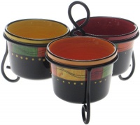Certified International Caliente 3-Section Server with Metal Stand Certified International Caliente 3-Section Server with Metal Stand