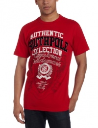 Southpole Men's Authentic Logo Flock Printed Tee Southpole Men's Authentic Logo Flock Printed Tee