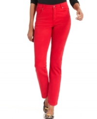 Go bold in Charter Club's colored jeans. Featuring a striking red wash and ankle-length silhouette, they're an easy way to modernize your wardrobe. Go bold in Charter Club's colored jeans. Featuring a striking red wash and ankle-length silhouette, they're an easy way to modernize your wardrobe.