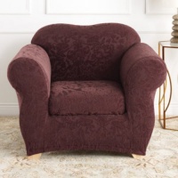 Sure Fit Stretch Jacquard Damask Chair Cover Size-Color - Chair - Rasin Sure Fit Stretch Jacquard Damask Chair Cover Size-Color - Chair - Rasin