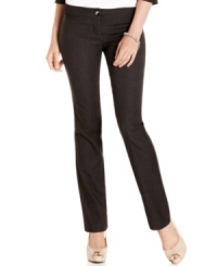 The classic pinstripe trouser gets a modern revamping with this style from BCX that sports chic, skinny leg design! The classic pinstripe trouser gets a modern revamping with this style from BCX that sports chic, skinny leg design!