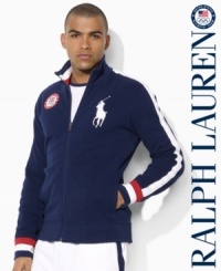 Designed to celebrate Team USA's participation in the 2012 Olympics, a full-zip fleece jacket is crafted from comfortable lightweight fleece with bold country embroidery. Designed to celebrate Team USA's participation in the 2012 Olympics, a full-zip fleece jacket is crafted from comfortable lightweight fleece with bold country embroidery.