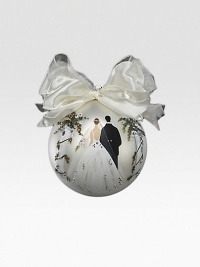 An oversized glass globe is individually handpainted with the image of a bride and groom at the altar, then detailed with glittering Austrian crystals. An ideal gift or ornament arrives in a presentation box perfect for giving. 12 diam. Imported An oversized glass globe is individually handpainted with the image of a bride and groom at the altar, then detailed with glittering Austrian crystals. An ideal gift or ornament arrives in a presentation box perfect for giving. 12 diam. Imported