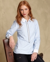 A crisp shirt and henley top combine to create a versatile look from Tommy Hilfiger. A crisp shirt and henley top combine to create a versatile look from Tommy Hilfiger.