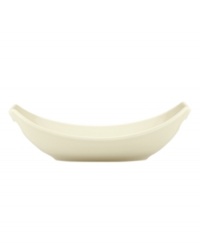 Feature modern elegance on your menu with this Classic Fjord oval serving dish. The piece serves up glossy khaki-colored stoneware with a fluid, sloping edge that prevents spills and keeps tables looking totally fresh. From Dansk's collection of serveware and serving dishes. Feature modern elegance on your menu with this Classic Fjord oval serving dish. The piece serves up glossy khaki-colored stoneware with a fluid, sloping edge that prevents spills and keeps tables looking totally fresh. From Dansk's collection of serveware and serving dishes.