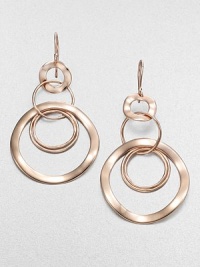 This organically designed style features multiple linked hoops in 18k gold and sterling silver with 18k rose goldplating. 18k gold and sterling silver with 18k rose goldplatingLength, about 2.75Hook backImported This organically designed style features multiple linked hoops in 18k gold and sterling silver with 18k rose goldplating. 18k gold and sterling silver with 18k rose goldplatingLength, about 2.75Hook backImported