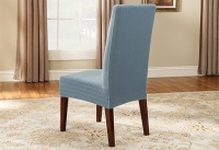 Sure Fit 119825236H_FRBLU Stretch Pinstripe Short Dining Room Chair Cover, French Blue Sure Fit 119825236H_FRBLU Stretch Pinstripe Short Dining Room Chair Cover, French Blue