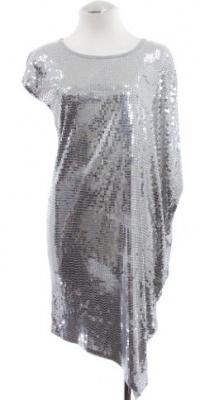 Michael Kors Pearl Heather Gray Asymmetric Sequin Dress Medium Michael Kors Pearl Heather Gray Asymmetric Sequin Dress Medium