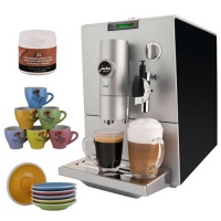 Jura 13442 ENA 5 Black 37oz Espresso Machine + Set Of 6 Espresso Cups & Saucers Tri Color + Accessory Kit Jura 13442 ENA 5 Black 37oz Espresso Machine + Set Of 6 Espresso Cups & Saucers Tri Color + Accessory Kit