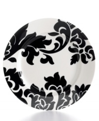 Bold design and uncompromising quality make Lisbon dinner plates easy to love. Embrace stenciled black florals or mix and match with equally fresh Banded dinnerware, also by Martha Stewart Collection. Bold design and uncompromising quality make Lisbon dinner plates easy to love. Embrace stenciled black florals or mix and match with equally fresh Banded dinnerware, also by Martha Stewart Collection.