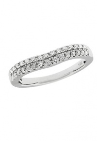 Effy Jewlery 14K White Gold Diamond Contour Band, .31 TCW Ring size 7