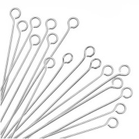 Silver Plated Open Eye Pins 22 Gauge 1 Inch (x50) Silver Plated Open Eye Pins 22 Gauge 1 Inch (x50)