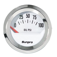 Sunpro CP8202 StyleLine Electrical Oil Pressure Gauge - White Dial Sunpro CP8202 StyleLine Electrical Oil Pressure Gauge - White Dial