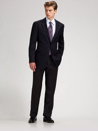The essential trouser in 100% wool with micro rib design. Quarter top pockets Zip fly Unfinished hem Wool; dry clean Imported The essential trouser in 100% wool with micro rib design. Quarter top pockets Zip fly Unfinished hem Wool; dry clean Imported