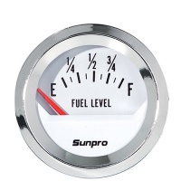 Sunpro CP8209 StyleLine Electrical Fuel Level Gauge - White Dial Sunpro CP8209 StyleLine Electrical Fuel Level Gauge - White Dial