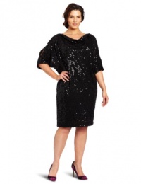 Jessica Howard Women's Plus Size 3/4 Sleeve Cold Shoulder Drape Neck Dress Jessica Howard Women's Plus Size 3/4 Sleeve Cold Shoulder Drape Neck Dress