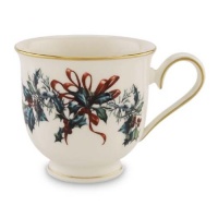 Lenox Winter Greetings Gold Banded Ivory China Cup Lenox Winter Greetings Gold Banded Ivory China Cup