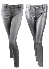 BleuLab womens chalk / foil pinstripe reversible detour legging jeans BleuLab womens chalk / foil pinstripe reversible detour legging jeans