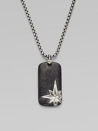 Polished sterling silver chain tastefully adorned with a north star dog tag.Sterling silverLength, about 22Pendant, about 1½ x ¾Imported Polished sterling silver chain tastefully adorned with a north star dog tag.Sterling silverLength, about 22Pendant, about 1½ x ¾Imported