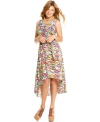 Adopt a tropical state of style with this printed, asymmetrical dress from Planet Gold! For an awesome way to upgrade the trend-right look, pair the dress with colorful wedges! Adopt a tropical state of style with this printed, asymmetrical dress from Planet Gold! For an awesome way to upgrade the trend-right look, pair the dress with colorful wedges!