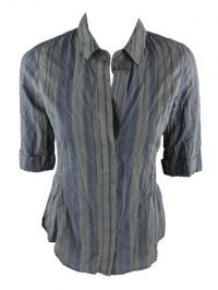 Standard James Perse Womens Olive Blue Stripe Contrast Shirt Top 1 Standard James Perse Womens Olive Blue Stripe Contrast Shirt Top 1