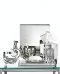Elegant and sophisticated, this Salon by Hotel Collection lotion pump features modern metal and glass in a sleek shape that's nothing less than stylish. Elegant and sophisticated, this Salon by Hotel Collection lotion pump features modern metal and glass in a sleek shape that's nothing less than stylish.
