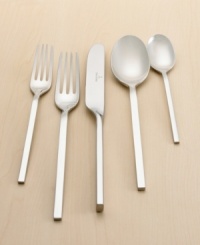 Understated and beautifully styled, the New Wave 5-piece place settings lend a modern, minimalist touch to your tabletop. Made of superior 18/10 stainless steel. Includes 1 dinner fork, 1 salad fork, 1 soup spoon, 1 tea spoon and 1 knife. Understated and beautifully styled, the New Wave 5-piece place settings lend a modern, minimalist touch to your tabletop. Made of superior 18/10 stainless steel. Includes 1 dinner fork, 1 salad fork, 1 soup spoon, 1 tea spoon and 1 knife.