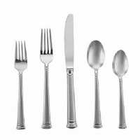 Lenox Eternal Frosted 5-Piece Stainless Steel Flatware Place Setting, Service for 1 Lenox Eternal Frosted 5-Piece Stainless Steel Flatware Place Setting, Service for 1