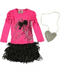 Beautees Mane Event 2-Piece Outfit with Accessory (Sizes 4 - 6X) - fuchsia, 5 Beautees Mane Event 2-Piece Outfit with Accessory (Sizes 4 - 6X) - fuchsia, 5