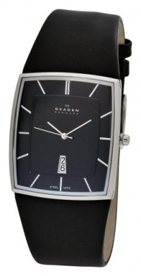 Skagen Men's 567LSLB1 Stainless Steel Big Date Leather Strap Watch Skagen Men's 567LSLB1 Stainless Steel Big Date Leather Strap Watch