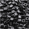 Miyuki 4mm Glass Cube Beads Opaque Black #401 10 Grams