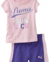 Puma - Kids Baby-girls Infant Jersey Tee And Short Set, Pink, 18 Months