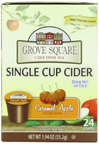 Grove Square Caramel Apple Cider, Sugar Free, 24-Count Single Serve Cup for Keurig K-Cup Brewers