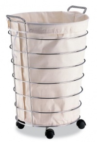 ROLLING CHROME LAUNDRY HAMPER ROLLING CHROME LAUNDRY HAMPER